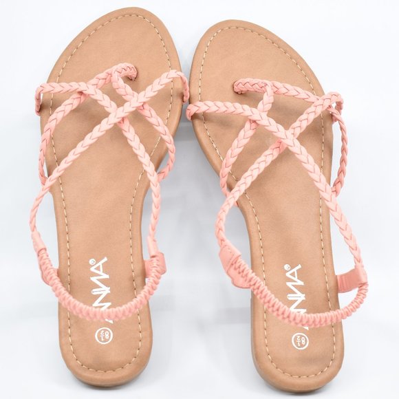 Anna Shoes - Strappy Coral Sandals